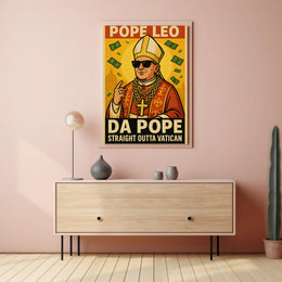 Straight Outta Vatican Humor Pop Culture Poster PosterGoat