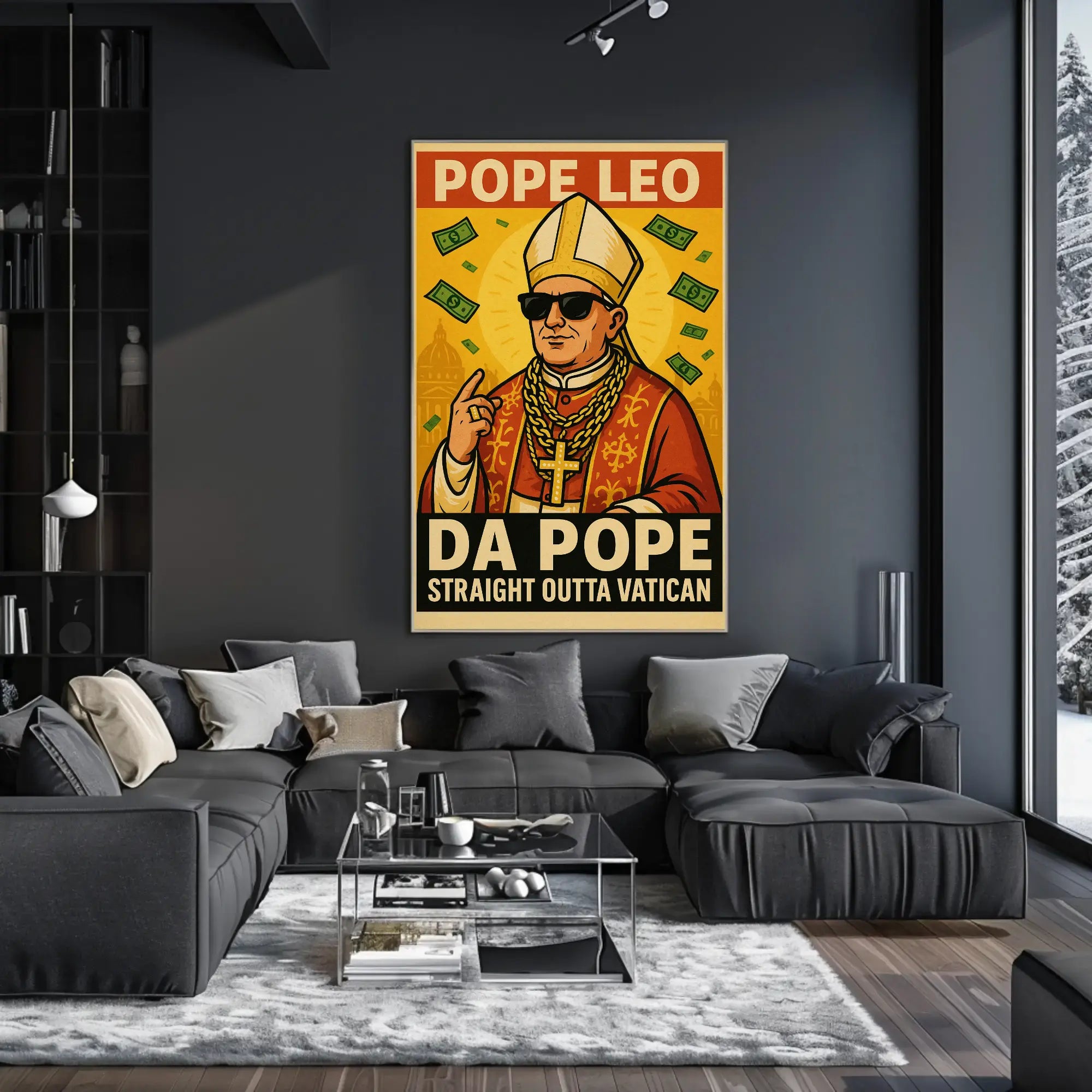 Straight Outta Vatican Humor Pop Culture Poster PosterGoat