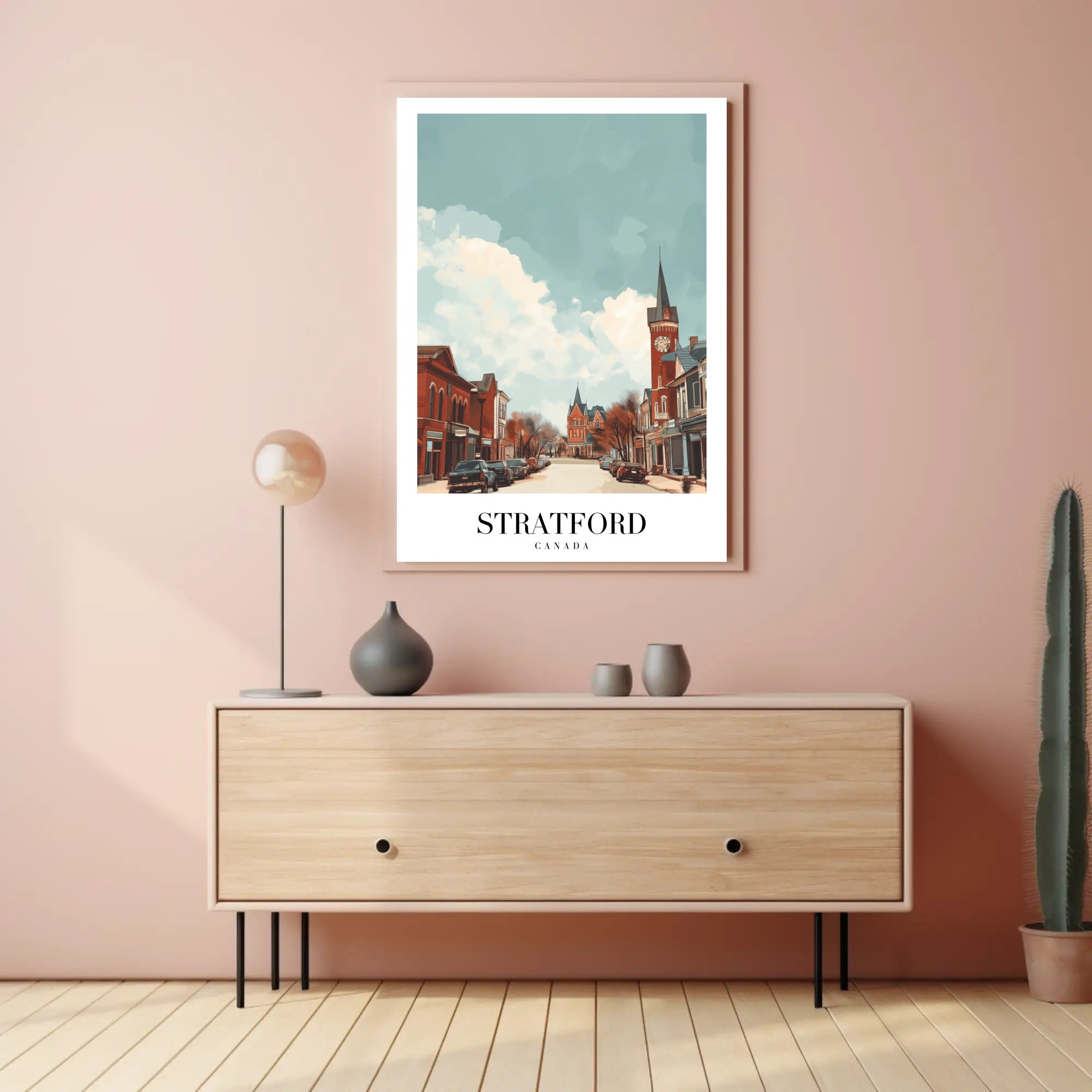 Stratford Street View: Vintage Buildings Urban or Cityscape Poster PosterGoat