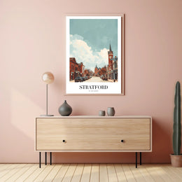 Stratford Street View: Vintage Buildings Urban or Cityscape Poster PosterGoat