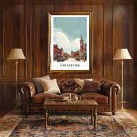 Stratford Street View: Vintage Buildings Urban or Cityscape Poster PosterGoat
