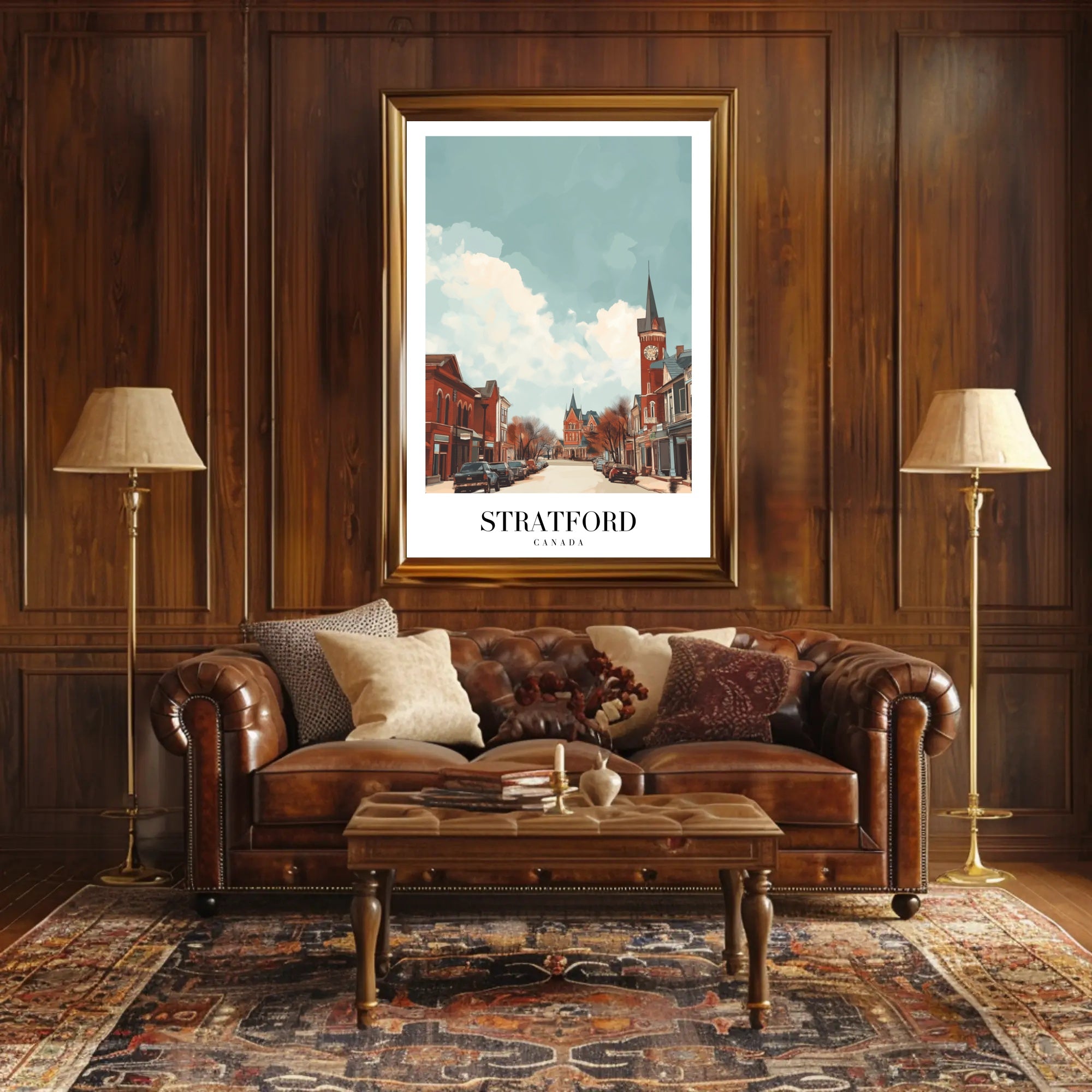 Stratford Street View: Vintage Buildings Urban or Cityscape Poster PosterGoat