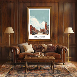 Stratford Street View: Vintage Buildings Urban or Cityscape Poster PosterGoat
