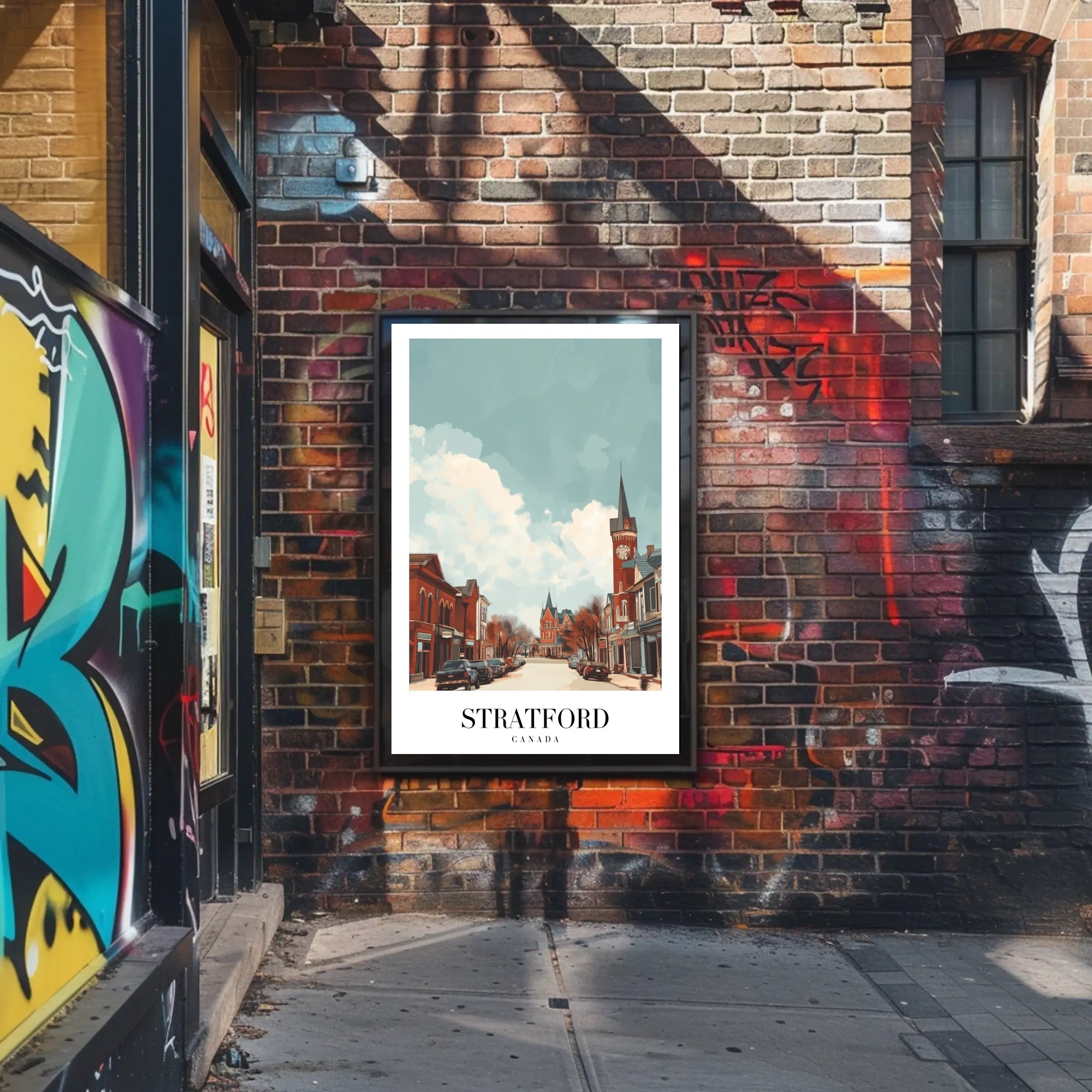 Stratford Street View: Vintage Buildings Urban or Cityscape Poster PosterGoat