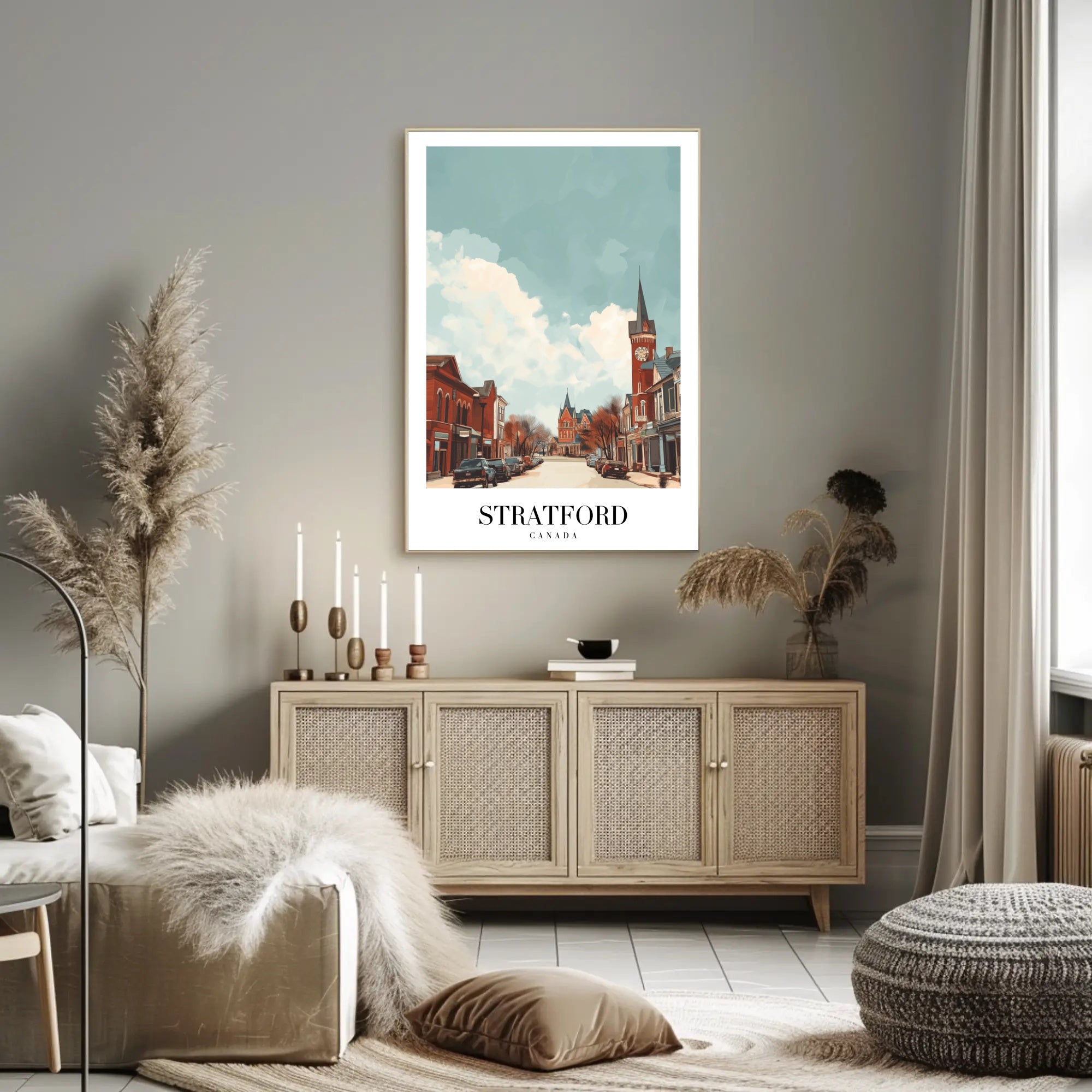 Stratford Street View: Vintage Buildings Urban or Cityscape Poster PosterGoat