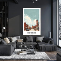 Stratford Street View: Vintage Buildings Urban or Cityscape Poster PosterGoat