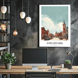 Stratford Street View: Vintage Buildings Urban or Cityscape Poster PosterGoat