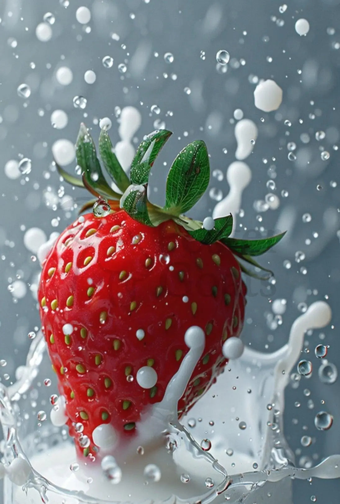 Strawberry Splash Energy Art Print PosterGoat