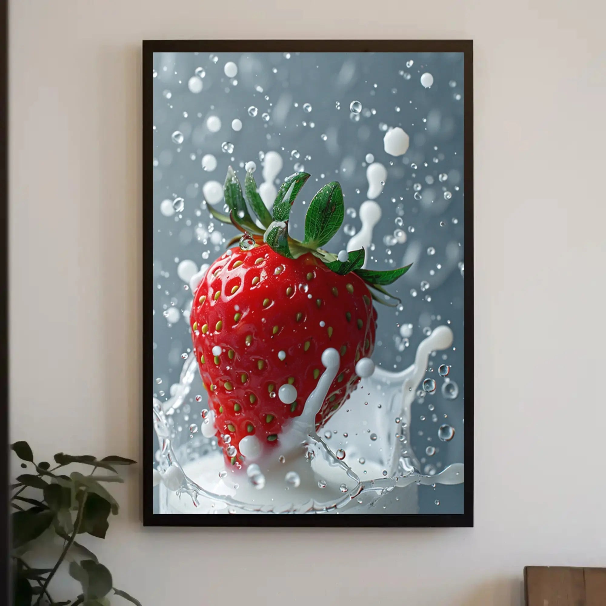 Strawberry Splash Energy Art Print PosterGoat