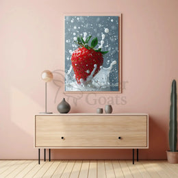 Strawberry Splash Energy Art Print PosterGoat