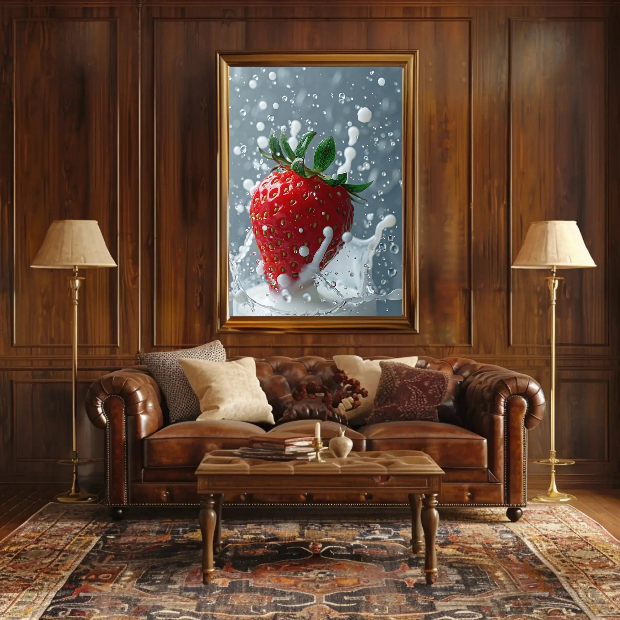 Strawberry Splash Energy Art Print PosterGoat