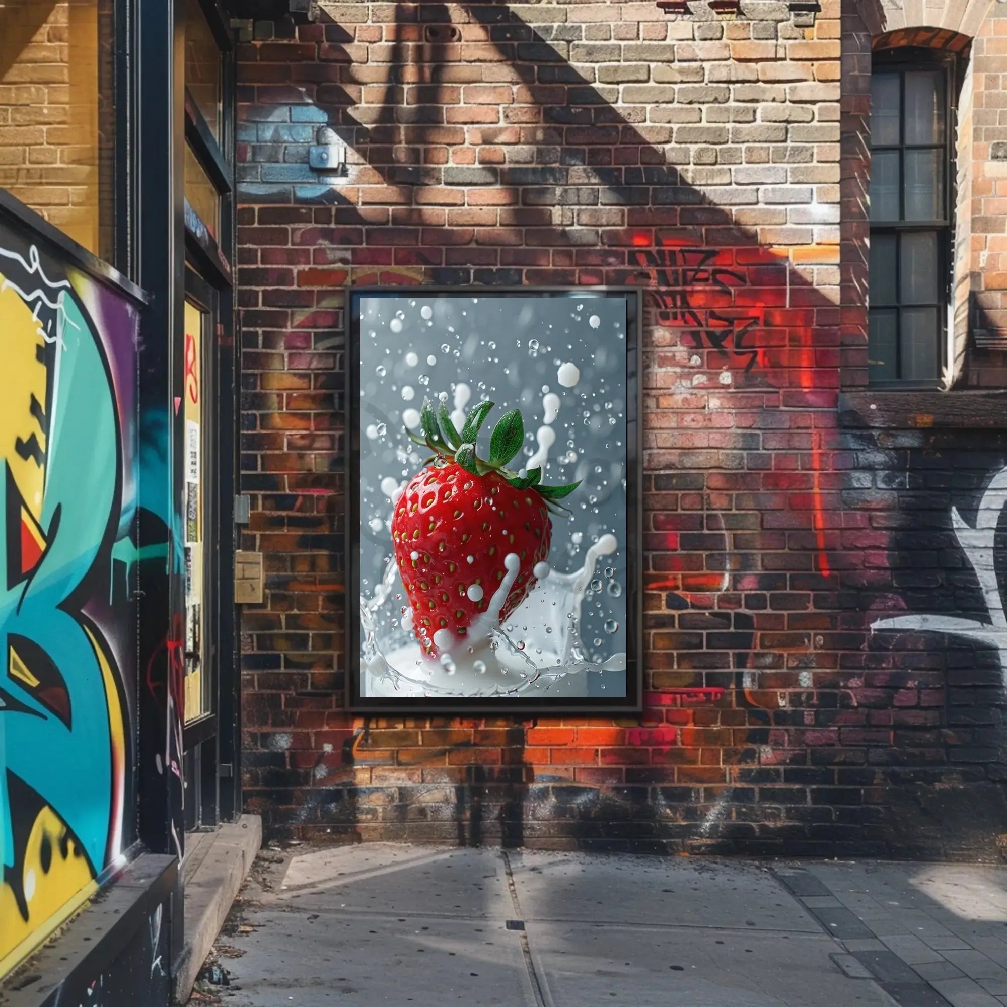 Strawberry Splash Energy Art Print PosterGoat