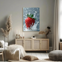 Strawberry Splash Energy Art Print PosterGoat