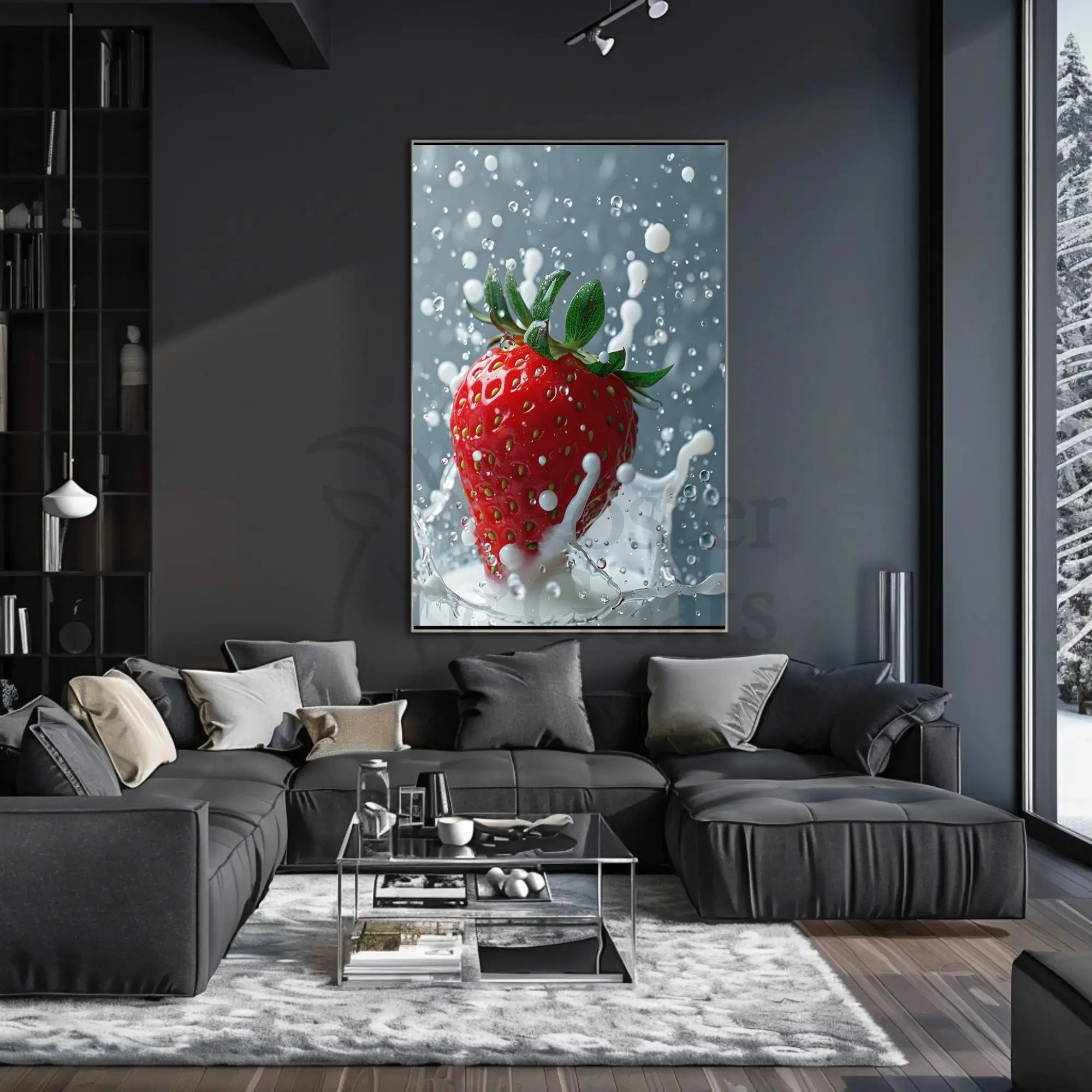 Strawberry Splash Energy Art Print PosterGoat
