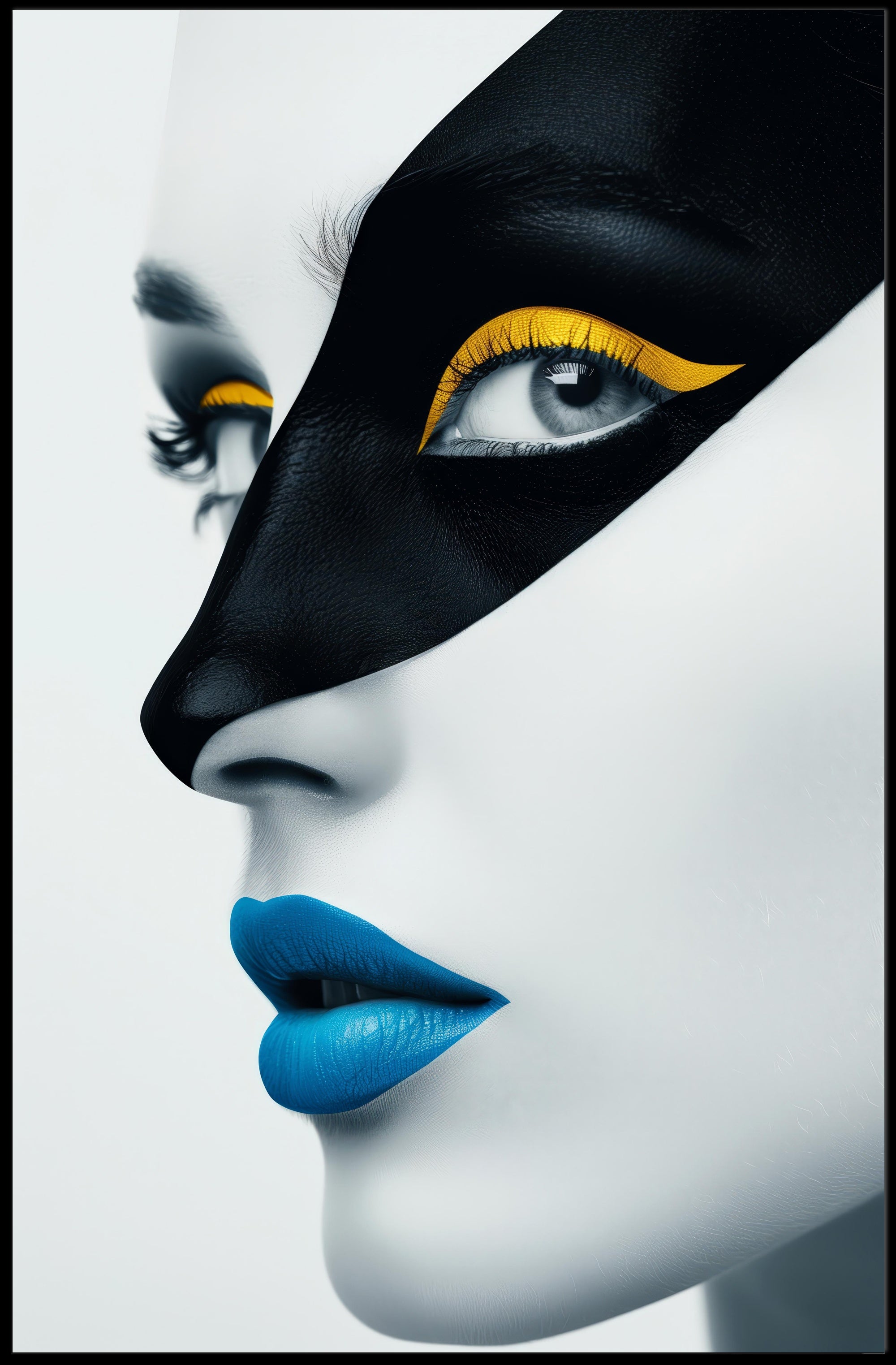 Striking Avant-Garde Portrait in Artistic Poster PosterGoat