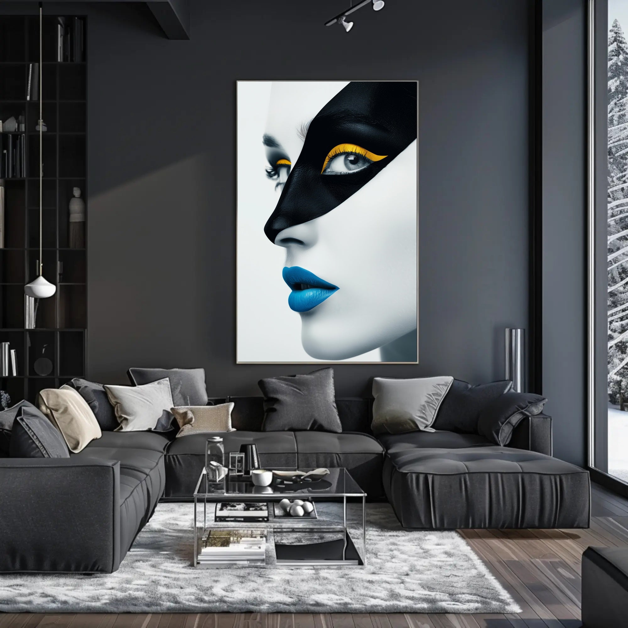 Striking Avant-Garde Portrait in Artistic Poster PosterGoat