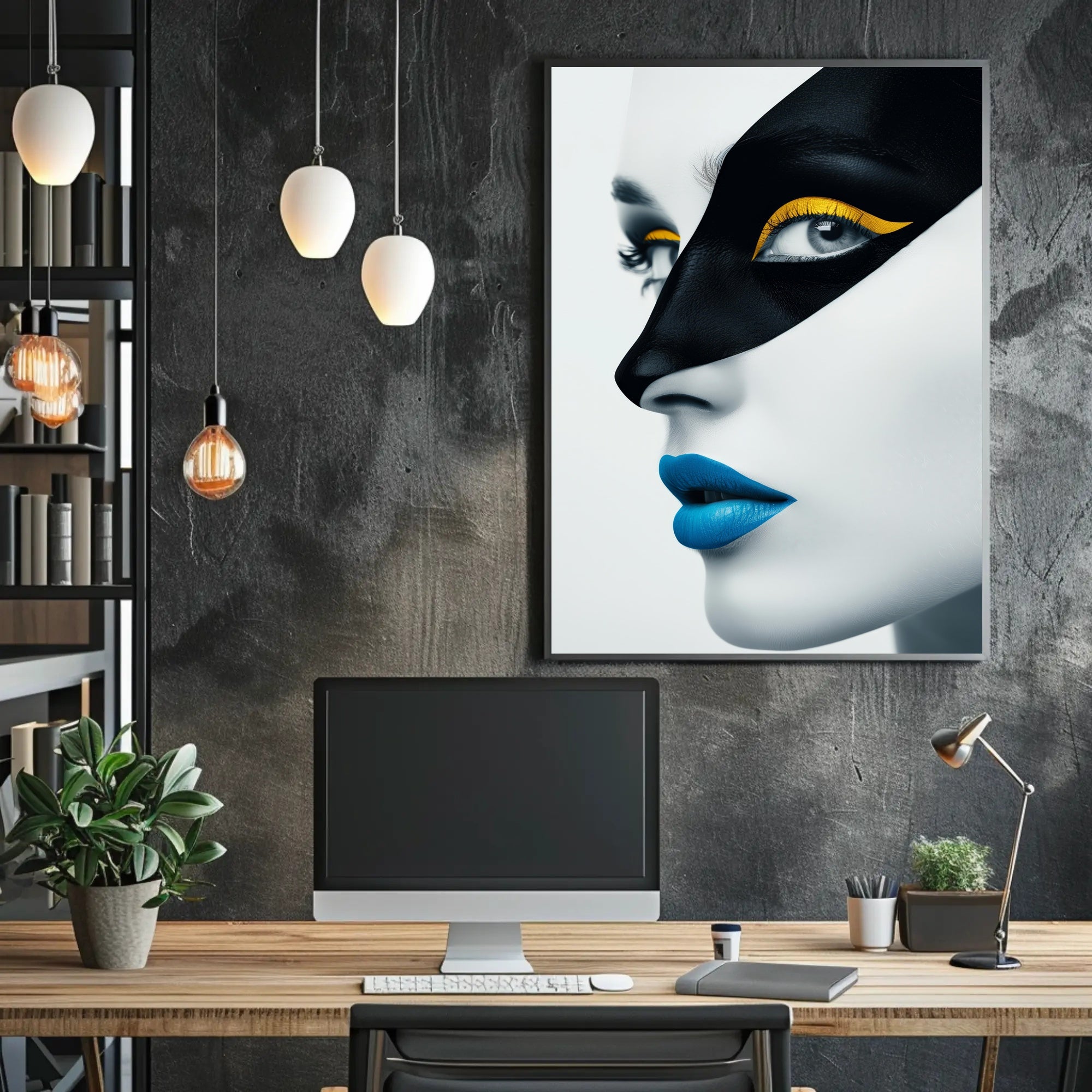 Striking Avant-Garde Portrait in Artistic Poster PosterGoat