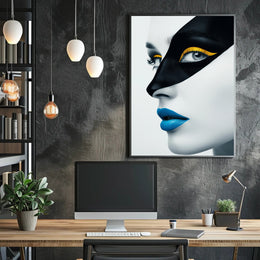 Striking Avant-Garde Portrait in Artistic Poster PosterGoat
