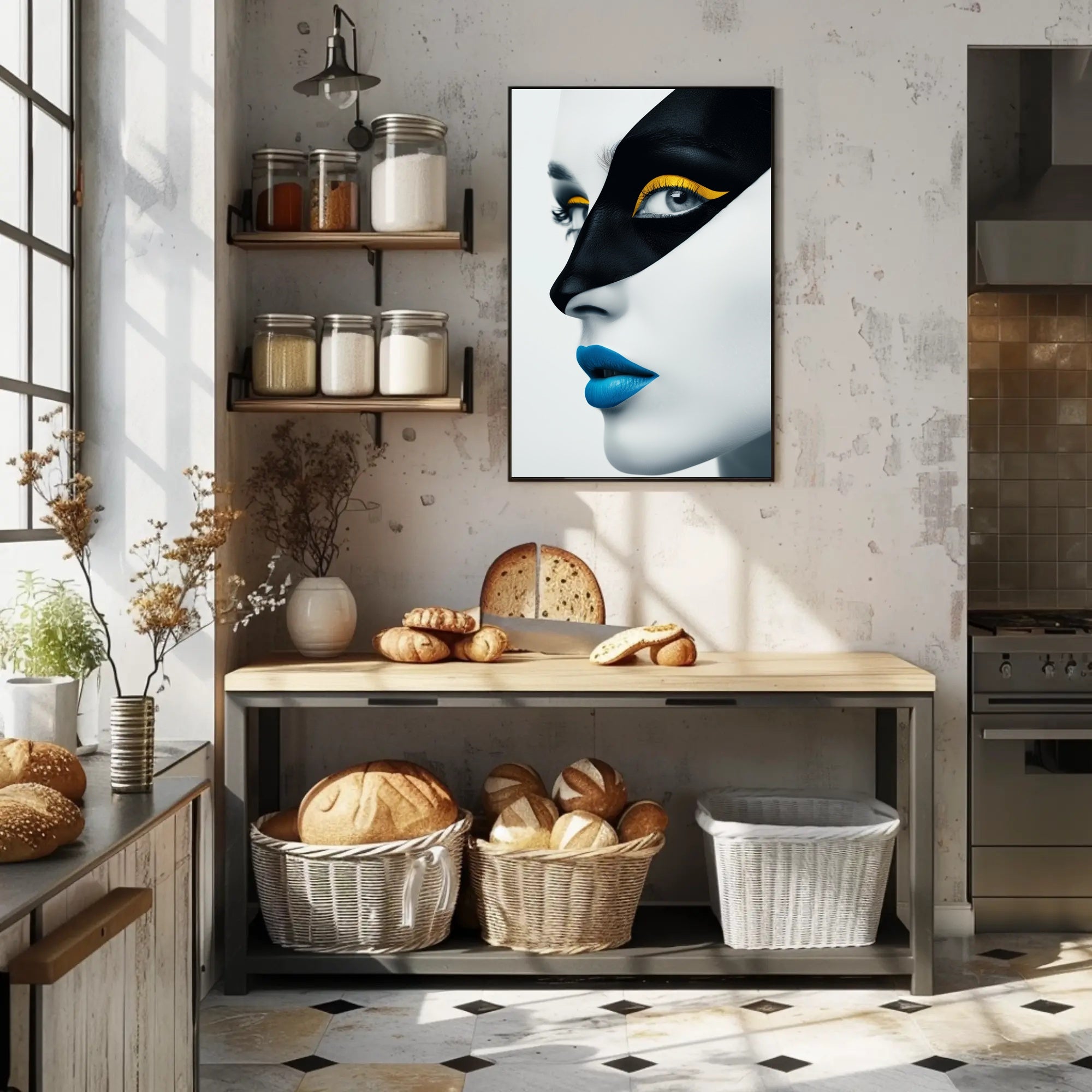 Striking Avant-Garde Portrait in Artistic Poster PosterGoat