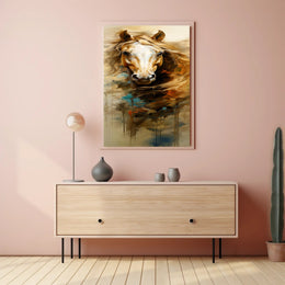 Striking Horse Head Art in Abstract or Artistic Poster PosterGoat