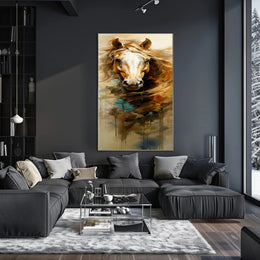 Striking Horse Head Art in Abstract or Artistic Poster PosterGoat