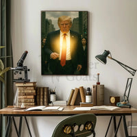 Striking Modern Man Cityscape Intensity Political or Propaganda Poster PosterGoat