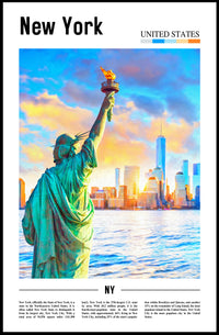 Stunning Statue of Liberty New York Travel Poster PosterGoat