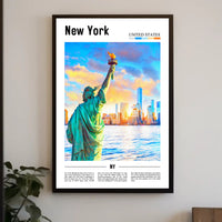 Stunning Statue of Liberty New York Travel Poster PosterGoat