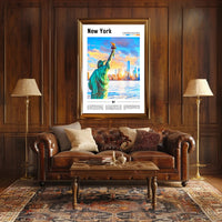 Stunning Statue of Liberty New York Travel Poster PosterGoat