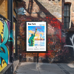 Stunning Statue of Liberty New York Travel Poster PosterGoat