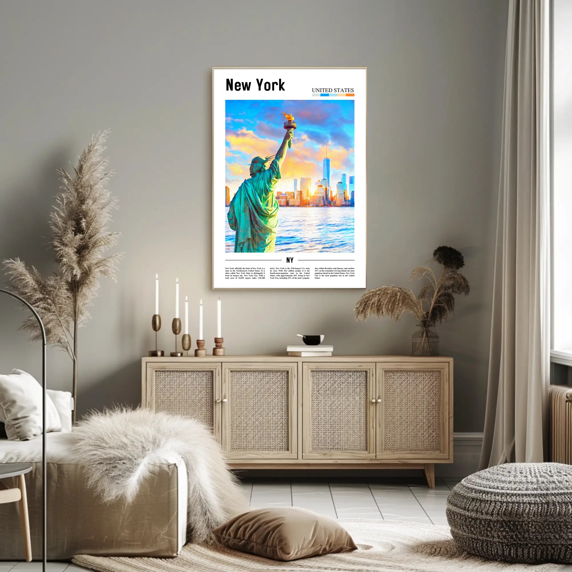Stunning Statue of Liberty New York Travel Poster PosterGoat
