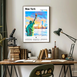 Stunning Statue of Liberty New York Travel Poster PosterGoat