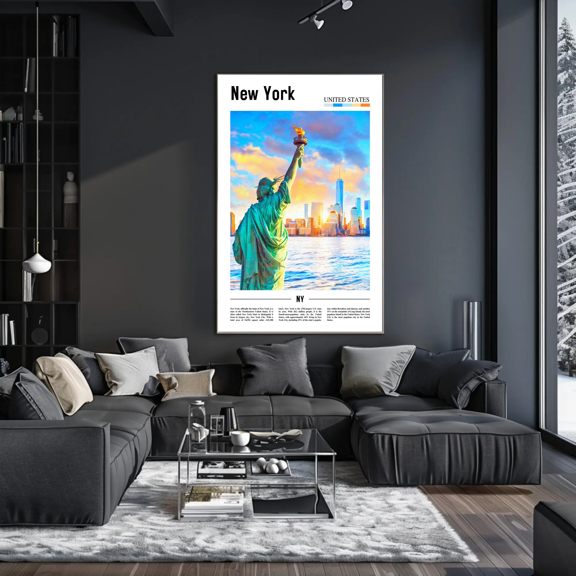 Stunning Statue of Liberty New York Travel Poster PosterGoat