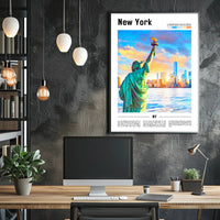 Stunning Statue of Liberty New York Travel Poster PosterGoat