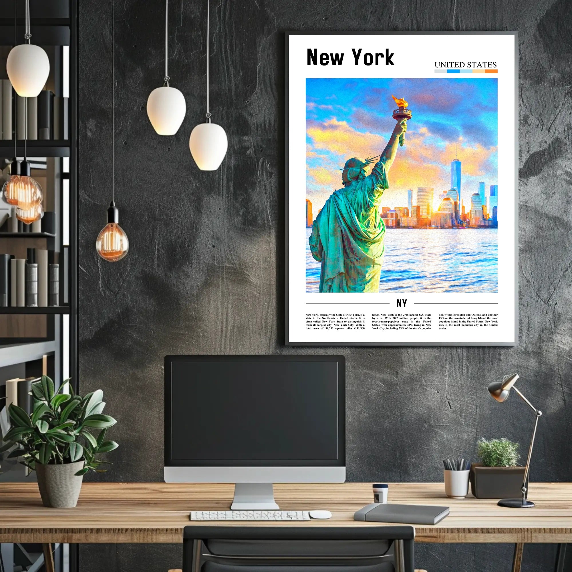Stunning Statue of Liberty New York Travel Poster PosterGoat