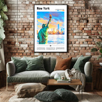 Stunning Statue of Liberty New York Travel Poster PosterGoat