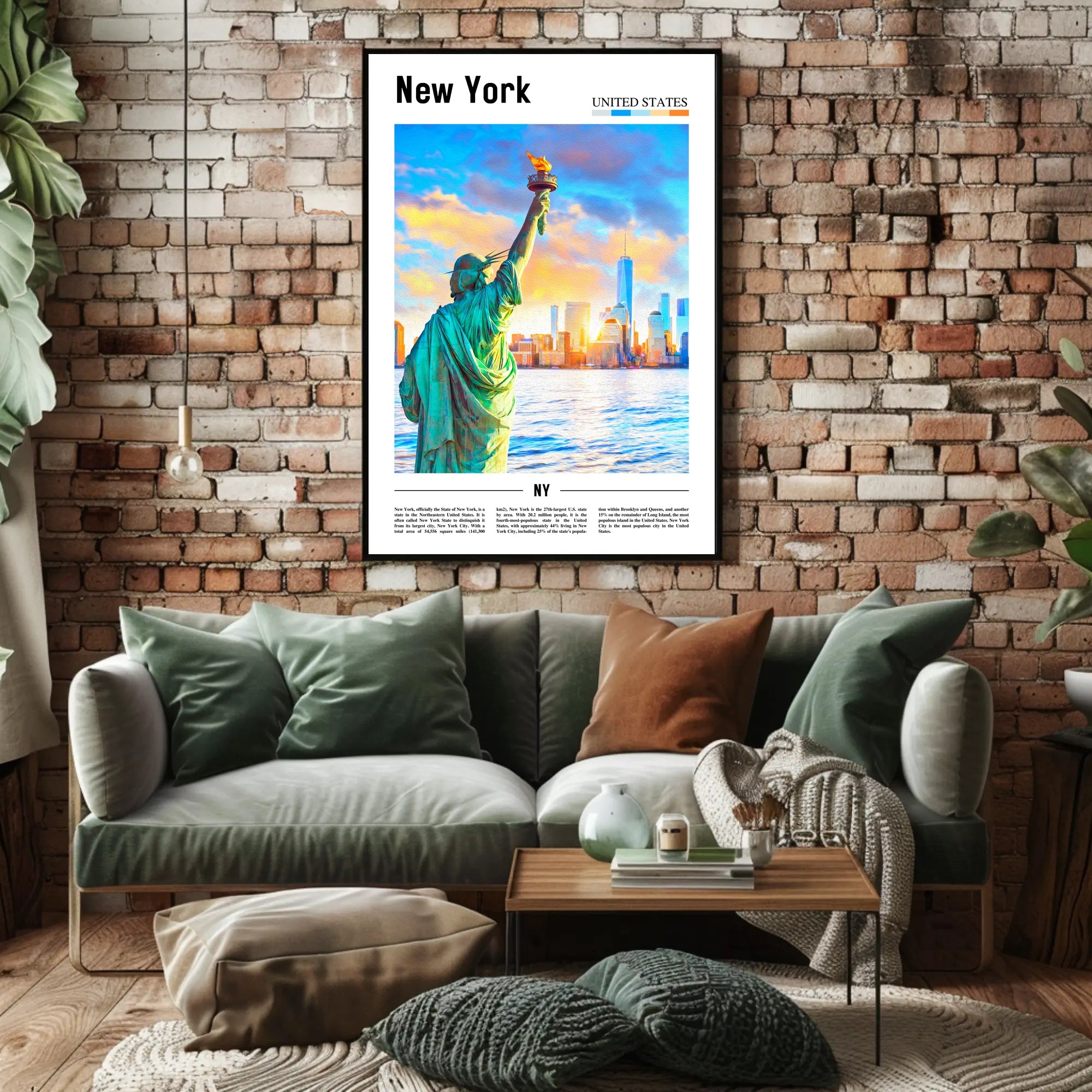 Stunning Statue of Liberty New York Travel Poster PosterGoat