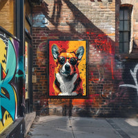Stylish Corgi in Sunglasses Pop Culture Poster PosterGoat
