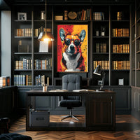 Stylish Corgi in Sunglasses Pop Culture Poster PosterGoat