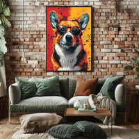 Stylish Corgi in Sunglasses Pop Culture Poster PosterGoat