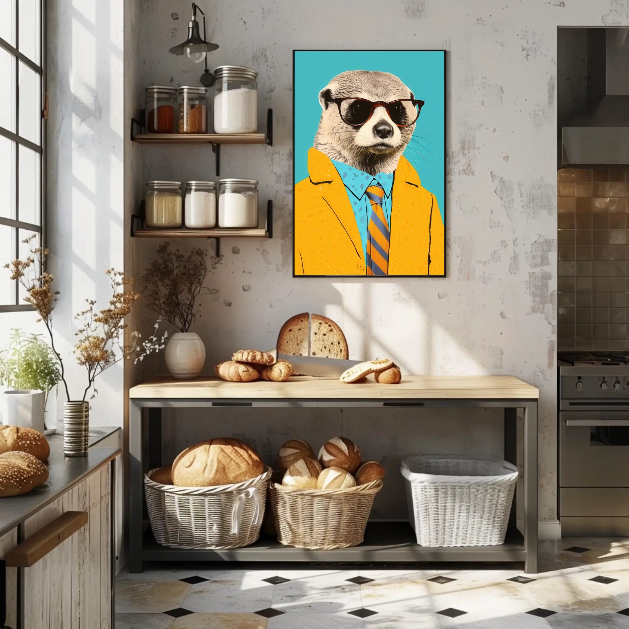 Stylish Meerkat Pop Culture Art Poster PosterGoat