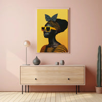 Stylish Modern Portrait with Intricate Patterns Artistic Poster PosterGoat