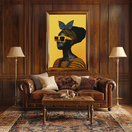 Stylish Modern Portrait with Intricate Patterns Artistic Poster PosterGoat