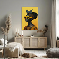 Stylish Modern Portrait with Intricate Patterns Artistic Poster PosterGoat