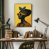 Stylish Modern Portrait with Intricate Patterns Artistic Poster PosterGoat