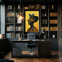 Stylish Modern Portrait with Intricate Patterns Artistic Poster PosterGoat