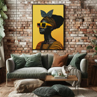 Stylish Modern Portrait with Intricate Patterns Artistic Poster PosterGoat