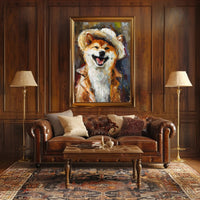 Stylish Shiba Inu in Fashionable Attire Animal Poster PosterGoat