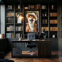 Stylish Shiba Inu in Fashionable Attire Animal Poster PosterGoat