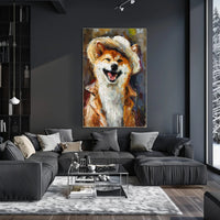 Stylish Shiba Inu in Fashionable Attire Animal Poster PosterGoat